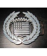 Vintage FAMOUS STARS &amp; STRIPES Buckle American Flag Cadillac Belt Buckle - $41.03 CAD