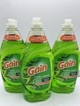 (3) Gain Original Dish Soap Washing Liquid 21.6oz Hard Grease Home Kitch... - £9.69 GBP