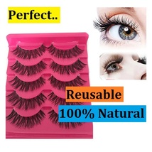 3 Packs - New 100% Supreme Women Natural False Eyelashes Reusable - £14.87 GBP