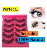 3 Packs - New 100% Supreme Women Natural False Eyelashes Reusable - £15.10 GBP