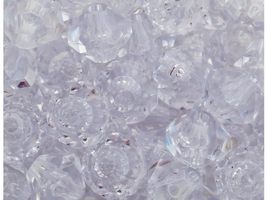 BeadTin Crystal Transparent 18mm Faceted Squatty Bicone Plastic Craft Be... - $2.39