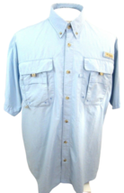 GULF APPAREL military dress shirt uniform vintage 1970s blue long sleeve 16.5x34 - £22.20 GBP