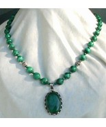 Malachite Pendant and Graduated Malachite Bead Necklace - $85.00