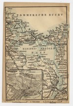 1904 Map Of Szczecin Stettin Lagoon Haff Swinoujscie Swinemünde Germany Poland - £17.07 GBP