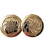 Vintage Clip On Earrings Art Deco Gold Tone MCM 1970-80s Jewelry Collect... - $19.99