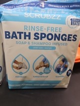 Scrubzz Disposable No Rinse Bathing Wipes Sponges Shower Wipes 25 Sheets... - $12.99