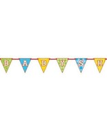 Noah&#39;s Ark Baby Shower 9 Ft Zebra, Lion Flag Ribbon Banner - £2.65 GBP