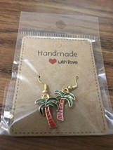 Palm Tree  Fashionable Earrings  Gold Hypoallergenic Hook - £11.17 GBP