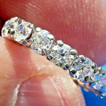 Earth mined Diamond Deco Platinum Bridal Band Eternity Anniversary Ring Size 3.5 - $12,326.25