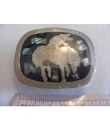 Cowboy Cowgirl Childs Western Belt Buckle Indian Rider Mother of Pearl? - €21,10 EUR