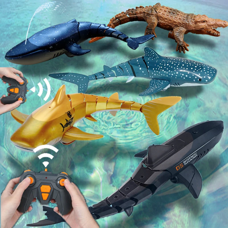 Rc Whale Shark Toy Robots Remote Control Animals Marine Life Tub Pool Electric - £25.52 GBP+