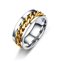 Ring Men&#39;s Trend Chain Rotating Rings Boys Single European and American Simple G - £6.81 GBP