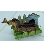 Dachshund Dog 3D Pop Up Card Dog House Butterfly grass breeder Puppy Bes... - £9.54 GBP