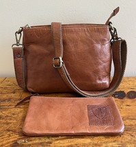 Berliner Bags brown Leather Shoulder Bag Crossbody With Pouch - $49.50