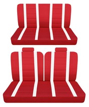 Fits 1977 Chevy Monte Carlo sedan 2dr Front and rear seat covers red white - £110.58 GBP