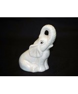 Whimsical Wild Elephant Sitting Figurine w Trunk Up African Safari Shelf... - £10.24 GBP