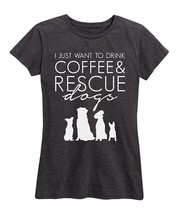 $32 Instant Message &#39;I Just Want To Drink Coffee&#39; Relaxed-Fit Tee Small NWOT - £6.16 GBP