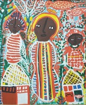 2002 Louisiane Saint Fleurant Vodou Naif Haitian Master Artist Painting ... - $1,484.99