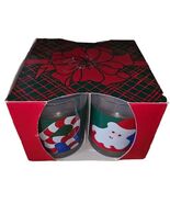 Vintage Christmas Themed Double Highballer Glasses Vivid Colors 4&quot; - $24.72 CAD