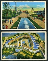 2 1933 World&#39;s Fair POSTCARDS Chicago Gerson Bros Unposted Antique VERY ... - $14.99