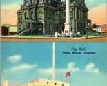 Terre Haute IN Indiana Vigo County Court House City Hall UNP Linen Postc... - £2.30 GBP