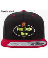 Flexfit 110F Wool Blend / Flat Bill / Snap Back with Custom Embroidered ... - £25.24 GBP