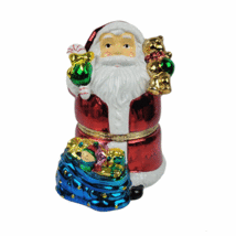 Mr. Christmas Santa Animated Music Box European Style Metallic Hinged - £26.29 GBP