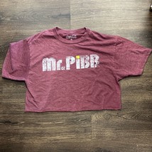 Mr. Pibb Cut Off Shirt Size Medium Crop Short Sleeve Shirt Red - £5.15 GBP