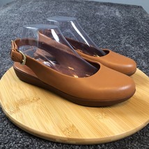 FitFlop Sarita Slingbacks Flats Womens Size 8.5 Brown Leather Comfort Shoes - £34.95 GBP