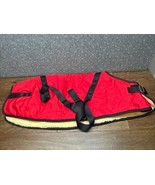 Foggy Mountain Dog Coats Size 28 35X15 Nylon Turnout Red Black Sherpa Li... - $59.39