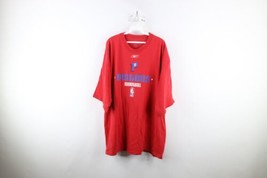 Vintage Reebok Mens 2XL Faded Spell Out Detroit Pistons Basketball T-Shirt Red - £35.19 GBP