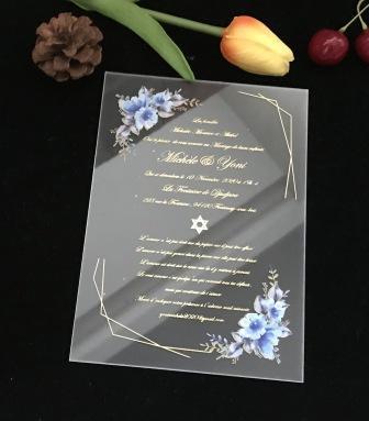 Acrylic Wedding Invitations,free design,Transparent Anniversary Invitati... - $14.00+