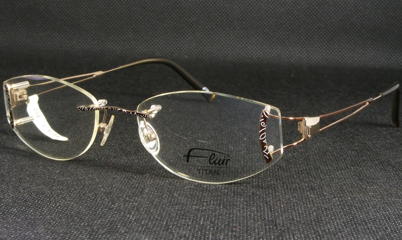Vintage Flair 754 475 Marrón/Oro/Plata Único Raro Titan Gafas 52-18-135 - $214.81
