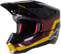 Alpinestars Adult SM5 Venture Helmet Black/Bordeaux/Yellow/Glossy XL - £215.84 GBP