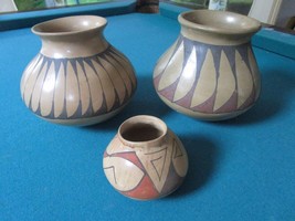 MATA Ortiz Mexico Pottery 3 Vessels Original - $121.51
