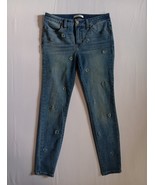 Lauren Conrad Jeans Flower Embroidery Super Skinny Size 8  Light Blue Fade - $218.24 MXN