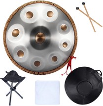 Lingting Handpan Drums Sets, Ash-Gold, 9 Notes, 22&quot; D Minor, Handpan Stand. - £268.50 GBP