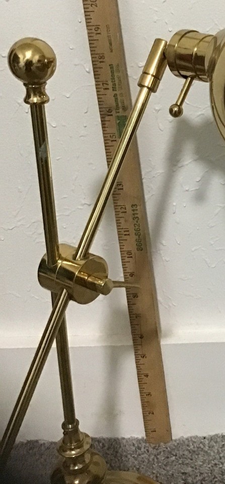 Vintage  Brass Lamp  Adjustable long Arm  Brass Piano Lamp Approx 20” Long Item image 4