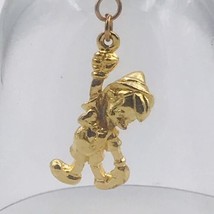 Vintage Disney Pinocchio Glass Bell w/ Gold Tone Clapper 4.75&quot; Tall  - $13.99