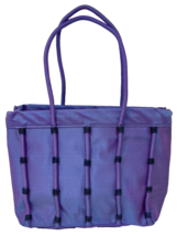 Iridescent Purple Satin Handbag With Beaded Accents Small - $259.91 MXN