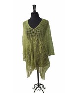 HELEN WELSH Knitted Womens Pretty green Poncho Top One Size Fits S M L I... - $290.43 MXN