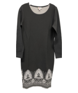 NWT LuLaRoe Medium Black White Dipped Debbie L/S Jacquard Sheath Dress - $34.64