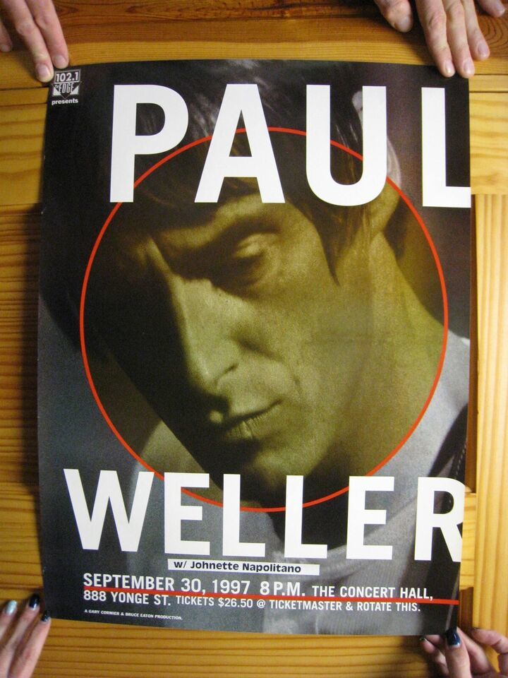 Paul Weller Poster Johnette Naplitano The Jam Concert Sept 30, 1997 - $270.41