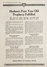 1920 Print Ad Hudson Motor Car Co. 4 Year Prophecy Fulfilled Detroit,Mic... - $17.98