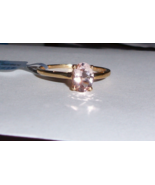 10K Yellow Gold Pink Morganite Oval Solitaire Ring, Size 9, 0.79(TCW) 1.... - $199.99