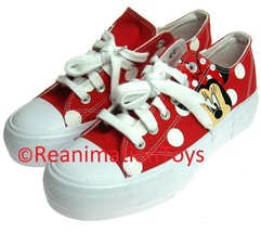 Disney Minnie Mouse Women’s Low Top Court Sneakers Lace Up Shoe Red Size... - £30.63 GBP