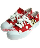 Disney Minnie Mouse Women’s Low Top Court Sneakers Lace Up Shoe Red Size... - £30.48 GBP