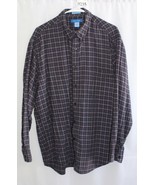MENS BLUE WHITE CHECKED SIZE XL LONG SLEEVE SHIRT COTTON #8235 - £7.06 GBP