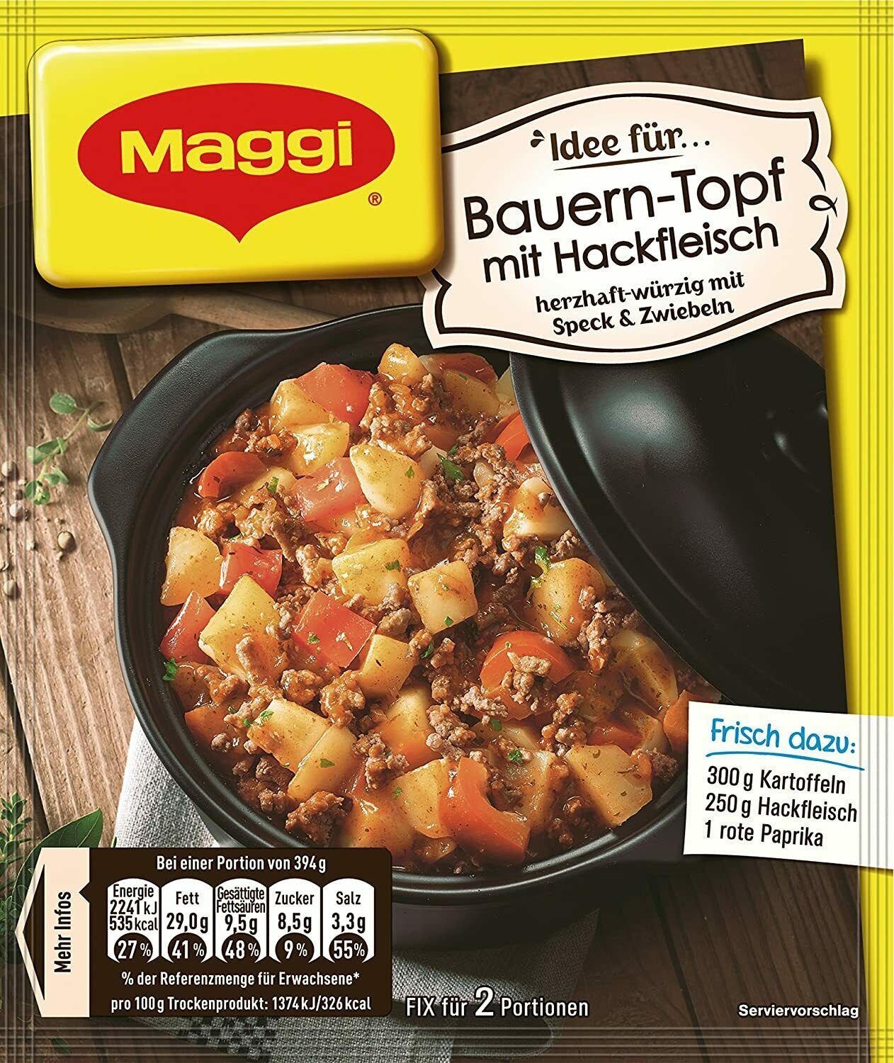 Primary image for Maggi Bauern-Topf mit Hackfleisch Farmer's pot -1ct./2 servings-FREE SHIP