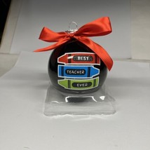 Rauch Best Teacher Ever Christmas Ornament 3.5" Red Bow - $6.75